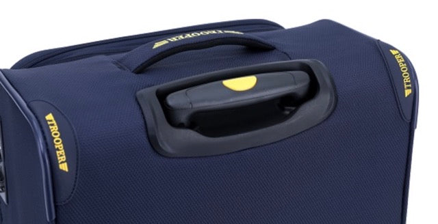 TROOPE / Montreal Blite מזוודות קשיחות סט מזוודות בד כחול בהיר  מתרחבות סופר לייט בשילוב קרבון