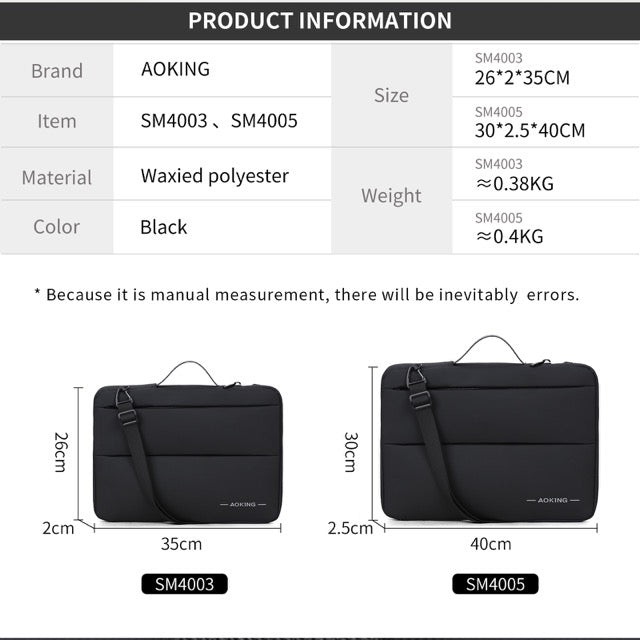 💼 Боковая сумка для ноутбука. Профессиональная сумка для ноутбука AOKING – стильный минимализм. Безупречный стиль. 2 размера. Официальный импортер.