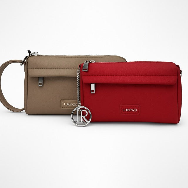 LORENZO תיק סנדי אדום מבית