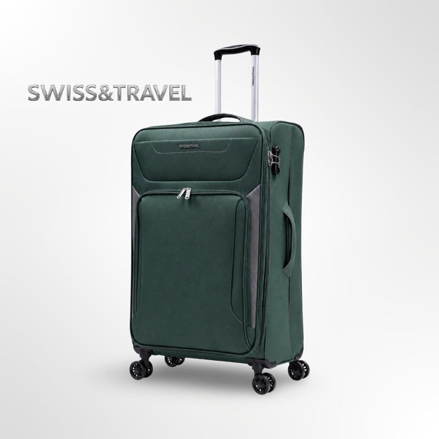 SWISS & TRAVEL GENEVA – מבצע חסר תקדים מזוודת בד ירוק גדולה 28