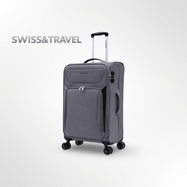 SWISS & TRAVEL GENEVA – מבצע חסר תקדים מזוודת בד אפור גדולה 24