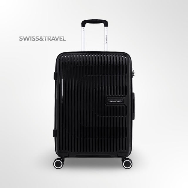 SWISS-TRAVEL מזוודה גדולה בגודל 28׳׳ אינץ שחור במבצע חסר תקדים קשיחה ובלתי שבירה