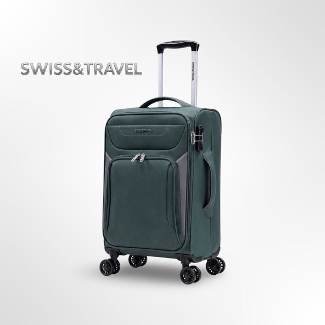SWISS & TRAVEL GENEVA – מבצע חסר תקדים מזוודת בד אפור גדולה 24