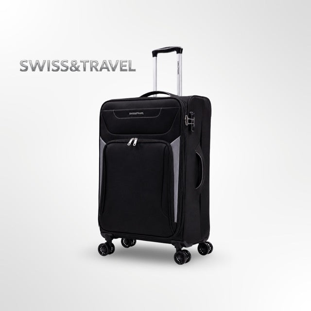 SWISS & TRAVEL GENEVA – מבצע חסר תקדים מזוודת בד אפור גדולה 24