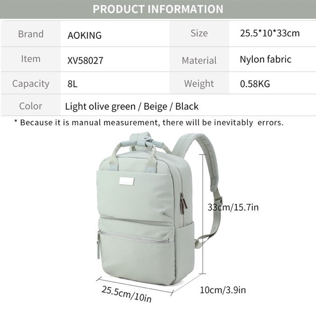 תיק גב טיסה לנשים ו תיק סטודנטים נשים - 3 צבעים AOKING