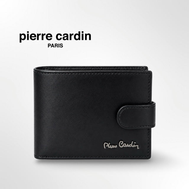 ארנק גבר Pierre Cardin מעור איטלקי – עם לשונית סגירה והגנת RFID