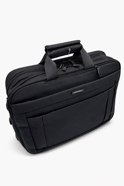 תיק מחשב שחור משולב גב וצד גדול 20 אינץ  ביאגיני