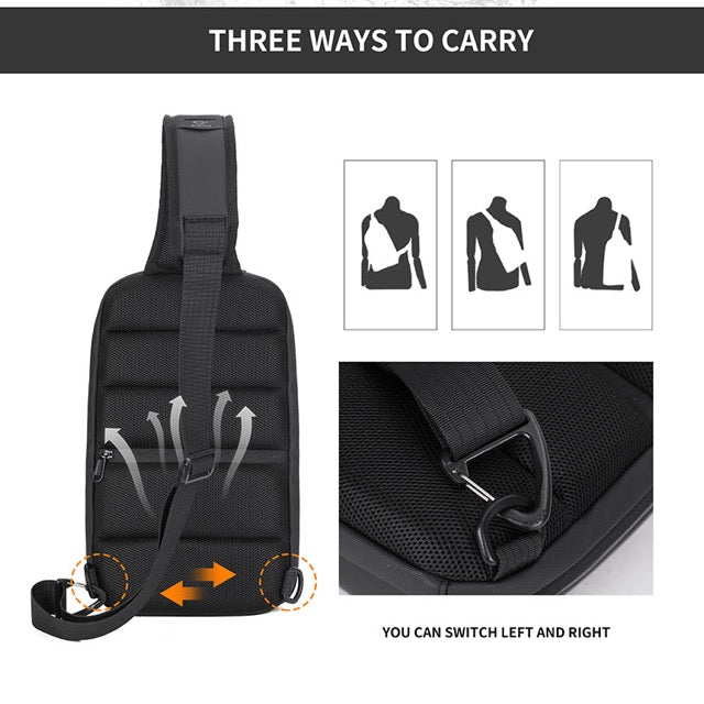 🎒 Роскошная нагрудная/боковая сумка AOKING – компактная, стильная и водонепроницаемая 💧 Официальный импортер 