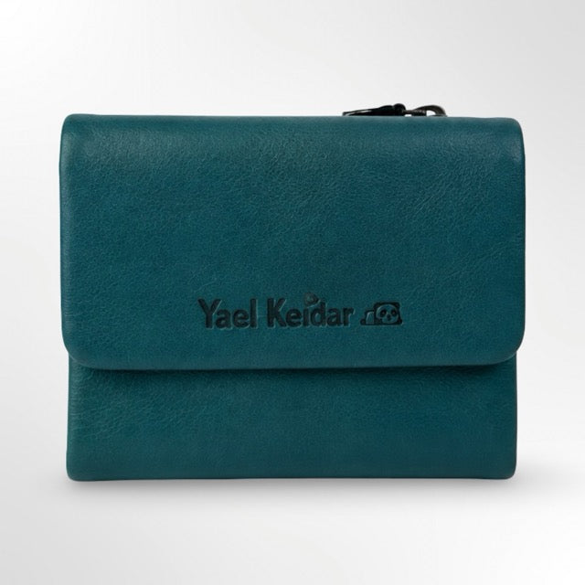 ארנק נשים עור מיני בורדו מעוצב יעל קידר YAEL KEIDAR