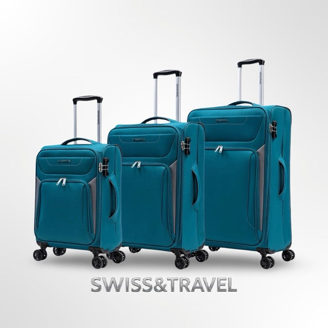 סט טורקיז מזוודות שלישיה במבצע מיוחד מבית SWISS & TRAVEL