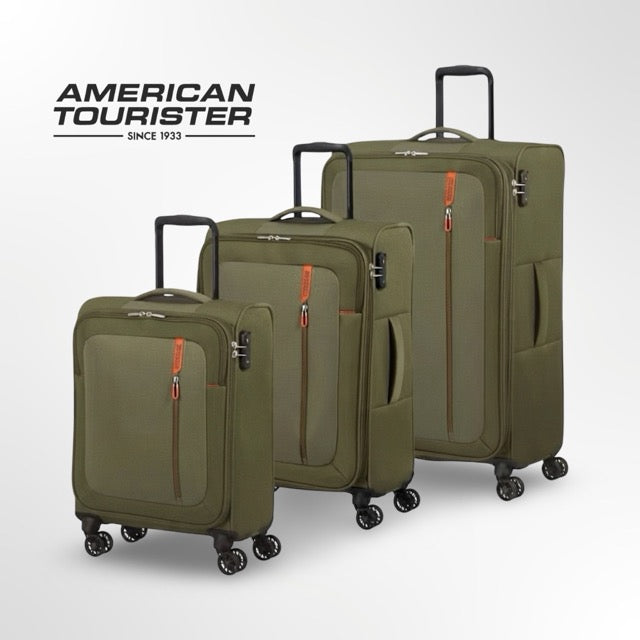 American Tourister Nitestream – מבצע חסר תקדים! 3 מזוודות ירוק חקי מתרחבות לכל נסיעה (מבית סמסונייט)