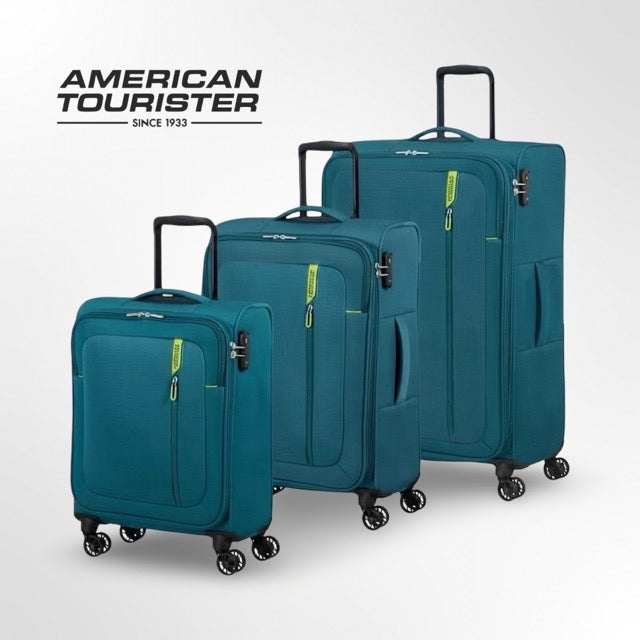 American Tourister Nitestream – מבצע חסר תקדים! 3 מזוודות ירוק חקי מתרחבות לכל נסיעה (מבית סמסונייט)