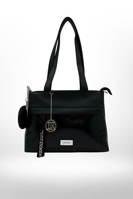 LORENZO  תיק נשים ג׳ניפר שחור/אפור במבצע