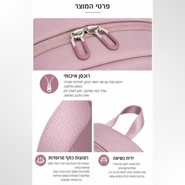 תיק גב בז׳ נסיעות עם מקום למחשב נייד 15.6" Chantria