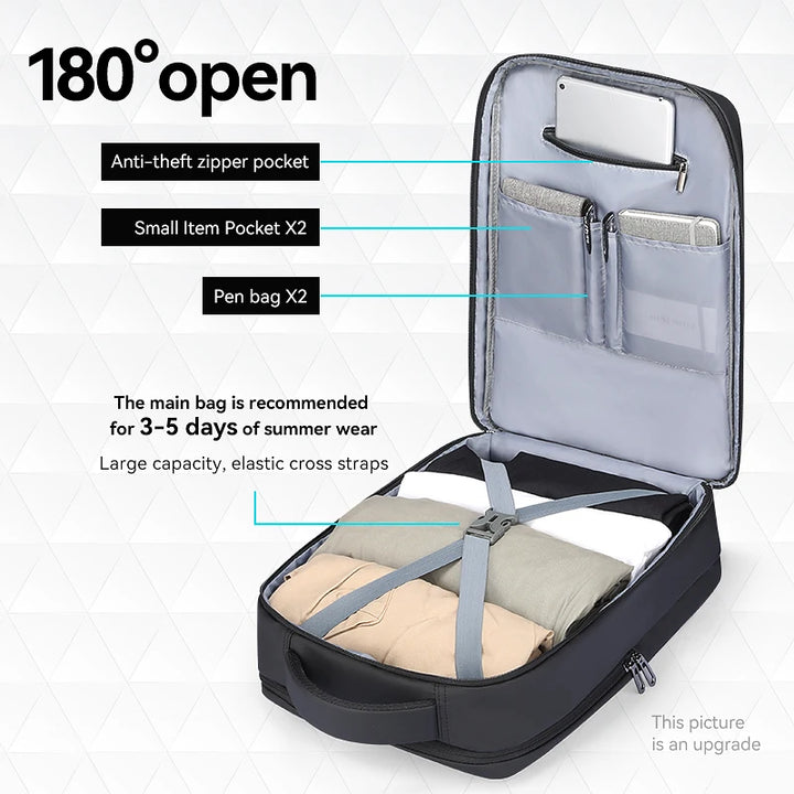 תיק גב נפתח 180 מעלות
