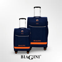Набор синих чемоданов из текстиля BIAGINI SUPER PREMIUM — очень высокое качество — очень легкие BIAGINI модель HERO 20" / 28"