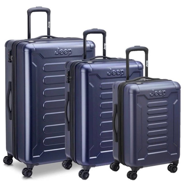 JEEP -  סט מזוודות שלישיה איכותיות קשיחות כחול ג׳יפ
