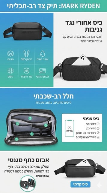 תיק פאוץ MARK RYDEN פאוץ לגברים מארק ריידן מוגן מים