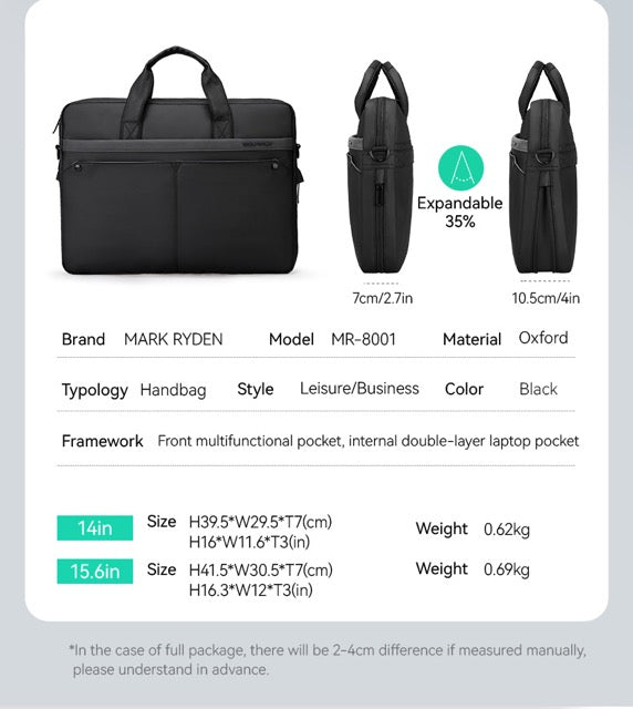حقيبة جانبية للكمبيوتر المحمول وحقيبة جانبية للكمبيوتر والأعمال من مارك رايدن، من العلامة التجارية الرائدة.