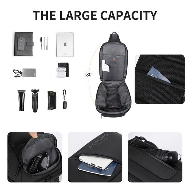 🎒 Роскошная нагрудная/боковая сумка AOKING – компактная, стильная и водонепроницаемая 💧 Официальный импортер 