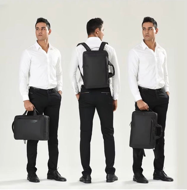 🎒 Рюкзак/деловая сумка премиум-класса, серый, 2-в-1: сумка для ноутбука и деловая сумка, можно носить как на плече, так и на спине – AOKING