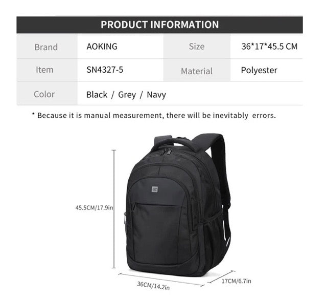 🎒 Рюкзак/деловая сумка премиум-класса, серый, 2-в-1: сумка для ноутбука и деловая сумка, можно носить как на плече, так и на спине – AOKING