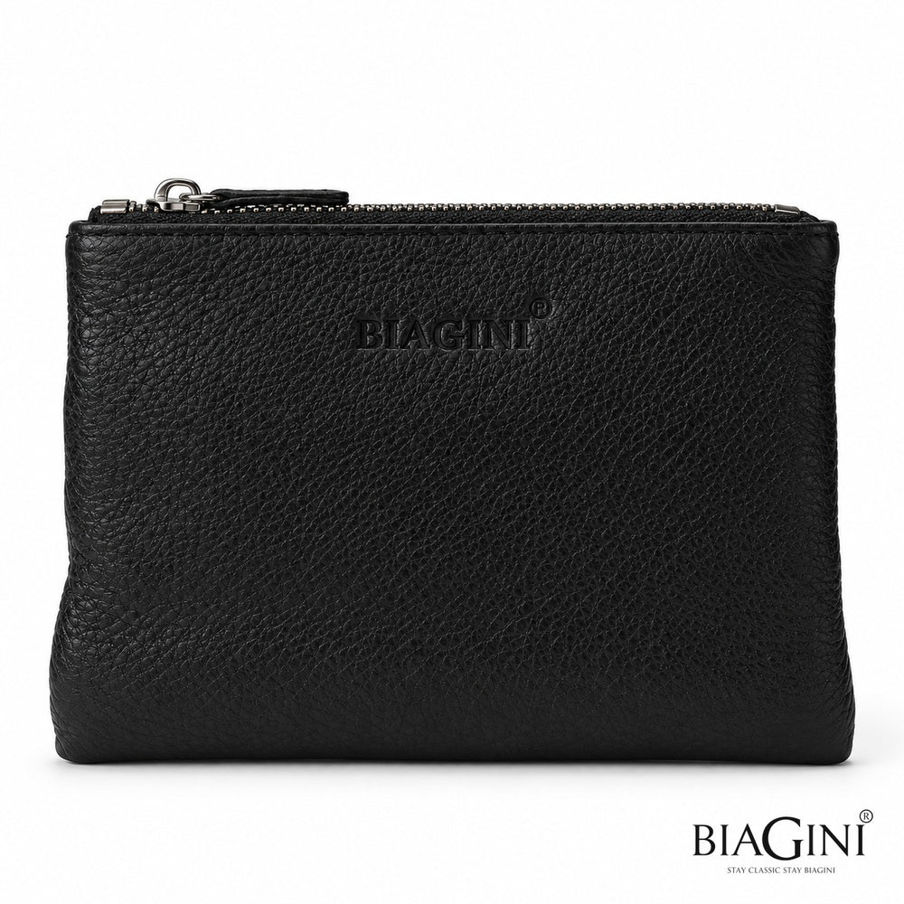 ארנק עור קומפקטי BIAGINI מעצבת שחור