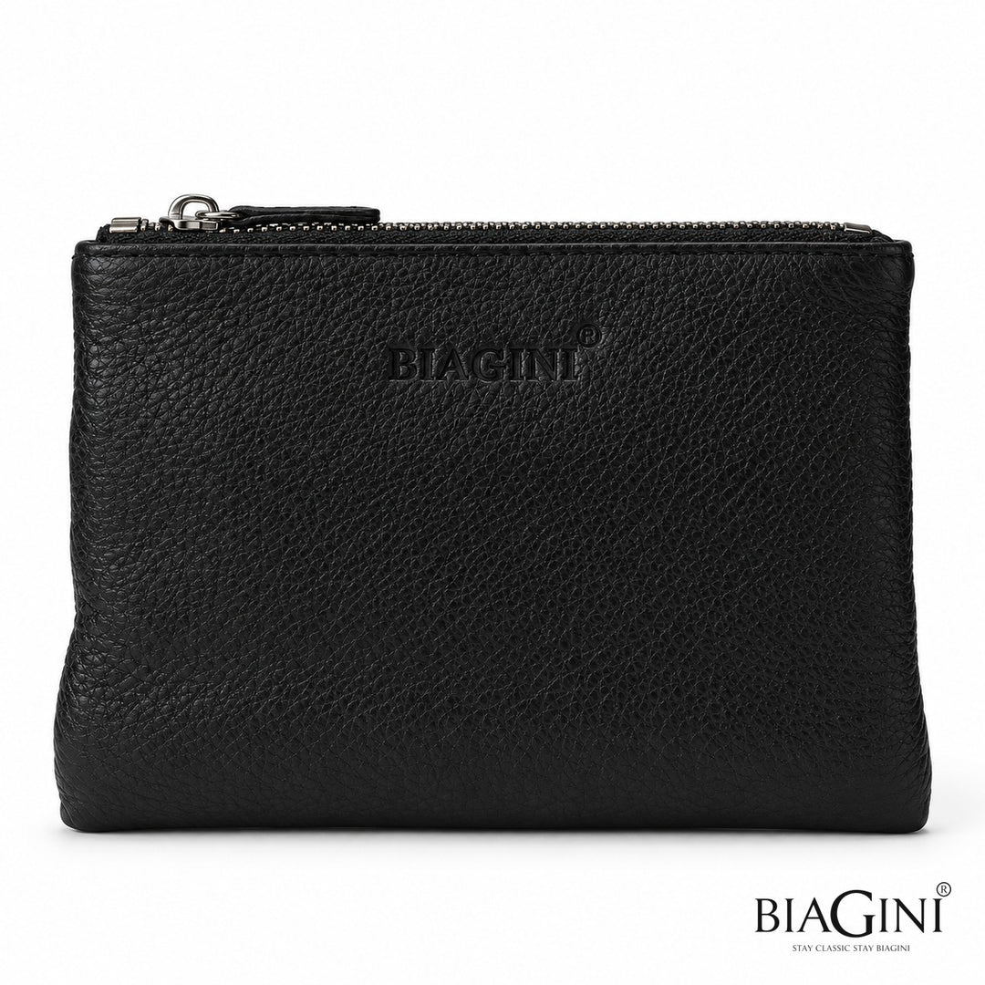ארנק עור קומפקטי BIAGINI מעצבת שחור