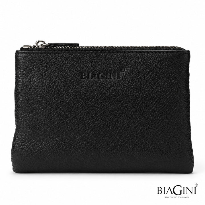 ארנק עור קומפקטי BIAGINI מעצבת שחור