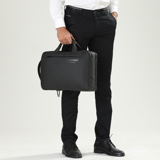 🎒 Рюкзак/деловая сумка премиум-класса, серый, 2-в-1: сумка для ноутбука и деловая сумка, можно носить как на плече, так и на спине – AOKING
