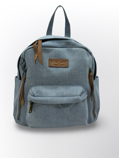 תיק גב לנשים אמילי בהיר BIAGINI ג׳ינס אורינל גימורי עור אמיתי