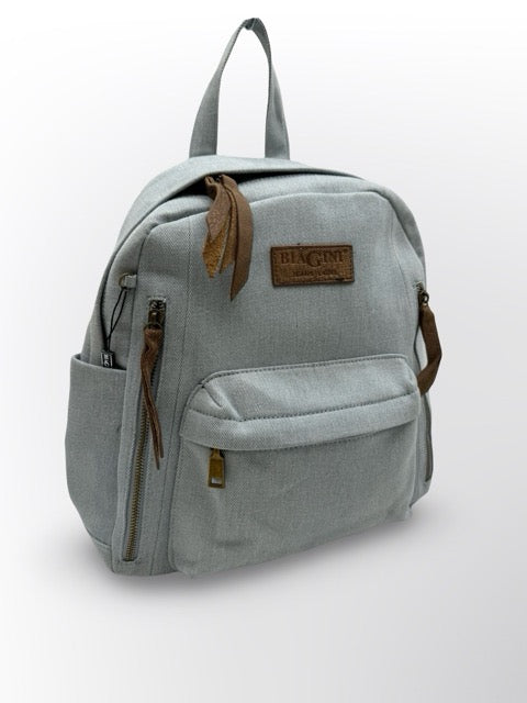 תיק גב לנשים אמילי בהיר BIAGINI ג׳ינס אורינל גימורי עור אמיתי