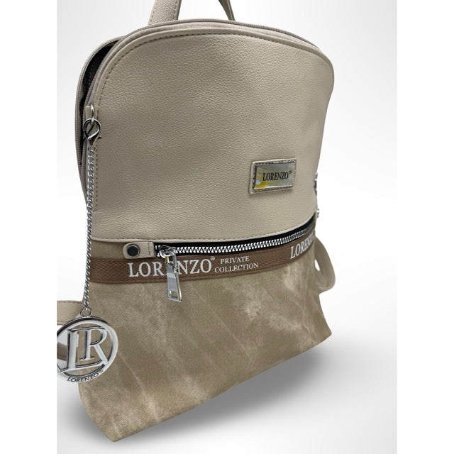תיק גב זיפר לילך   LORENZO