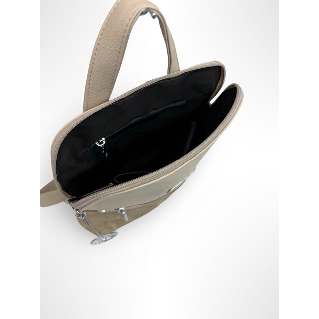 תיק גב זיפר לבן   LORENZO