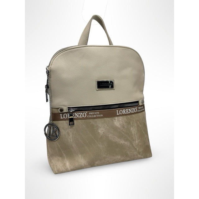 תיק גב זיפר בז  LORENZO