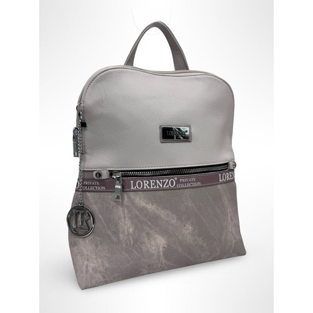 תיק גב זיפר לילך   LORENZO