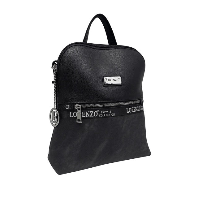 תיק גב זיפר לילך   LORENZO