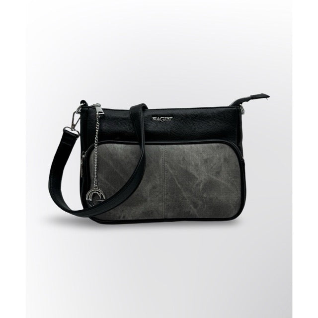 תיק צד קרין שחור ניילון BIAGINI