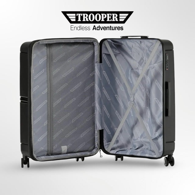 סט מזוודות מתרחבות XXXL בנפח ענק 32"+28"+20" 100% פוליפרופילן בלתי שביר מבית TROOPER דגם NEVADA