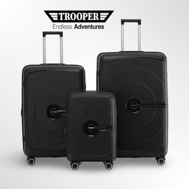 סט מזוודות מתרחבות XXXL בנפח ענק 32"+28"+20" 100% פוליפרופילן בלתי שביר מבית TROOPER דגם NEVADA