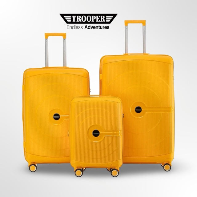 סט מזוודות מתרחבות XXXL בנפח ענק 32"+28"+20" 100% פוליפרופילן בלתי שביר מבית TROOPER דגם NEVADA