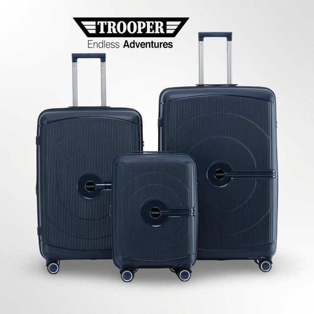 סט מזוודות מתרחבות XXXL בנפח ענק 32"+28"+20" 100% פוליפרופילן בלתי שביר מבית TROOPER דגם NEVADA