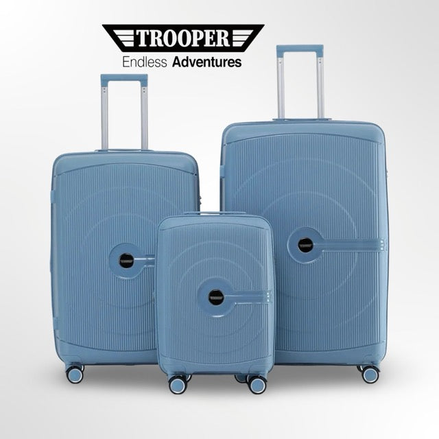 סט מזוודות מתרחבות XXXL בנפח ענק 32"+28"+20" 100% פוליפרופילן בלתי שביר מבית TROOPER דגם NEVADA