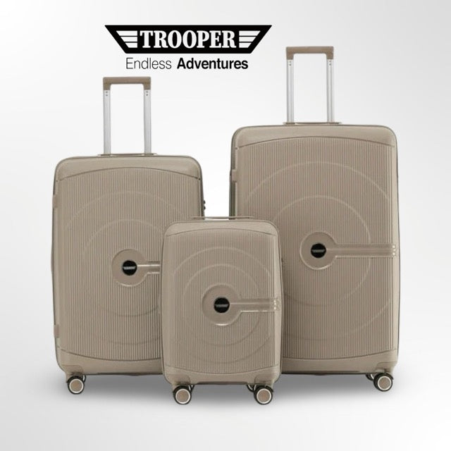 סט מזוודות מתרחבות XXXL בנפח ענק 32"+28"+20" 100% פוליפרופילן בלתי שביר מבית TROOPER דגם NEVADA